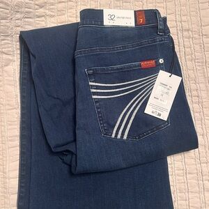 7 For All Mankind Women's Dark Blue High Rise Jeans